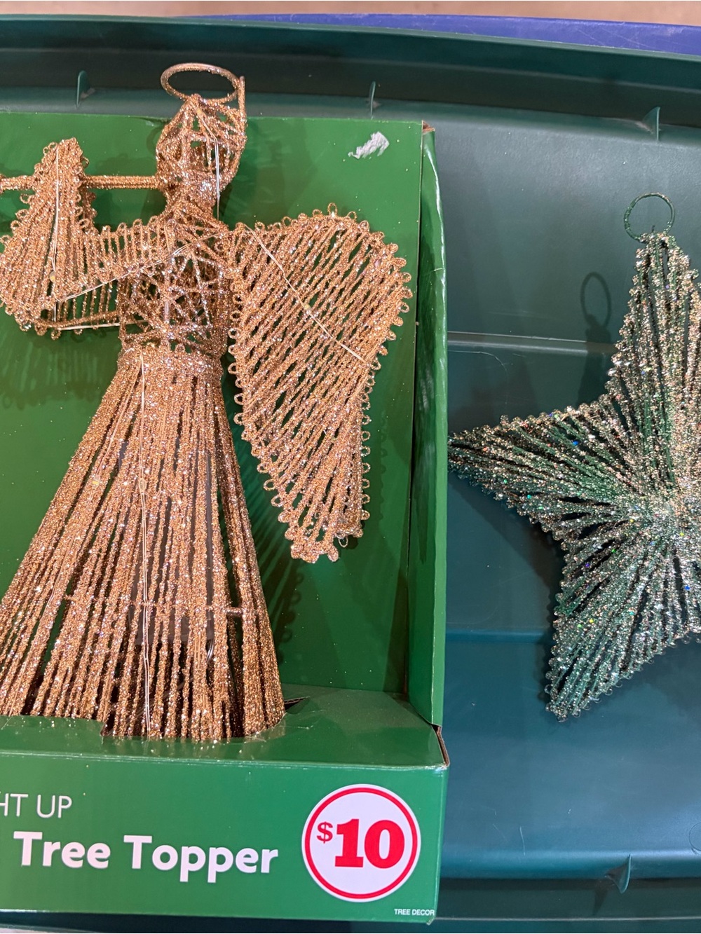 Glitter Angel Tree Topper - Gold